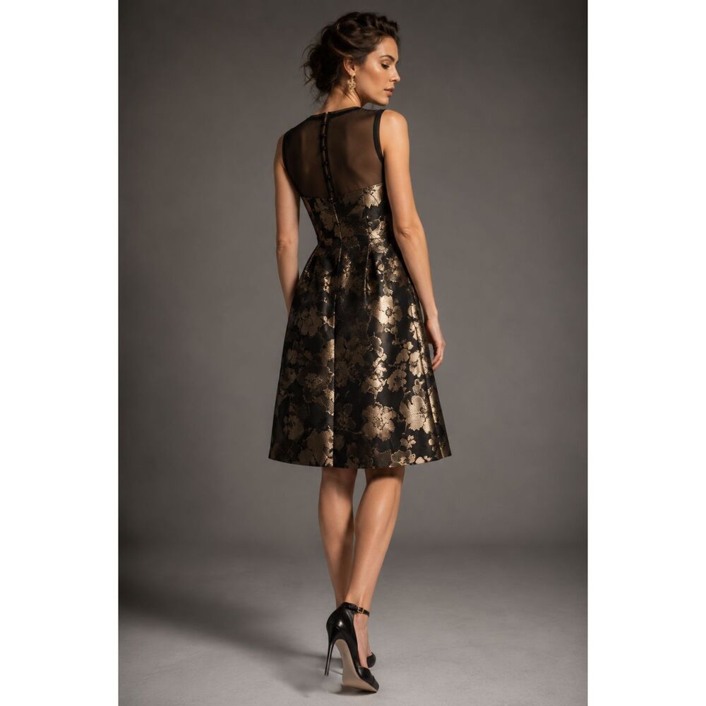 Carolina Herrera Knee-Length Dress US 10 Black - Picture 3 of 15